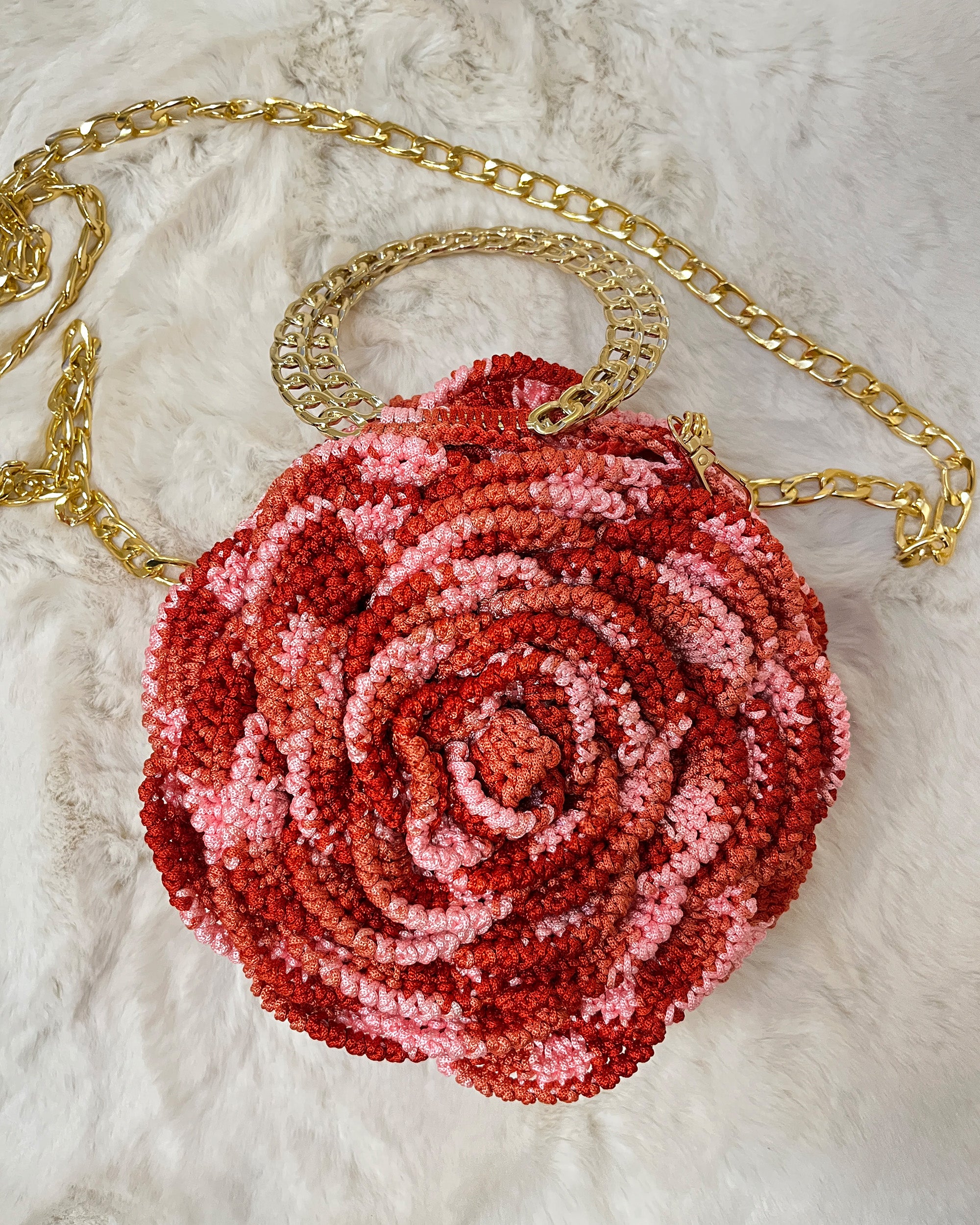 Rosalia - The Handmade Crochet Purse | Red & Pink Dual