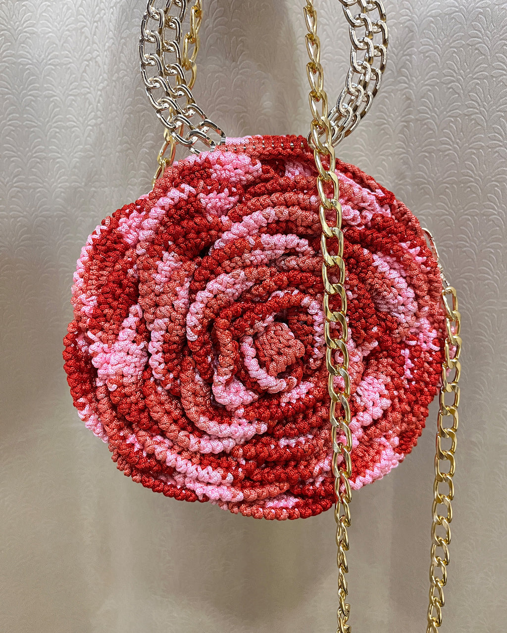 Rosalia - The Handmade Crochet Purse | Red & Pink Dual