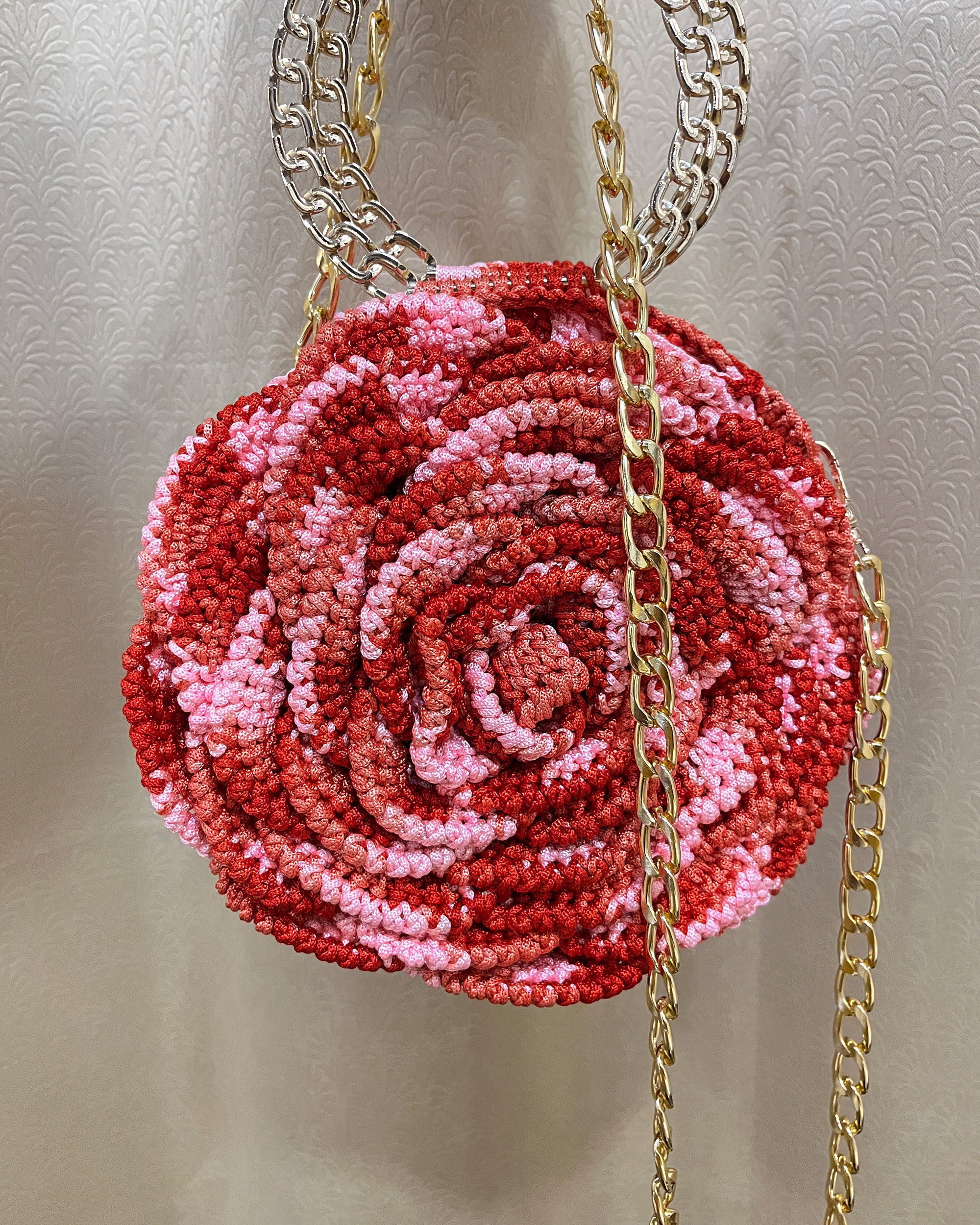 Rosalia - The Handmade Crochet Purse | Red & Pink Dual