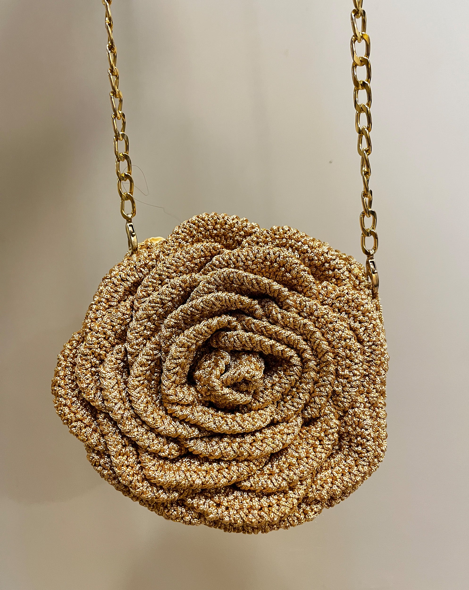 Rosalia - The Handmade Crochet Purse | Glittering Golden