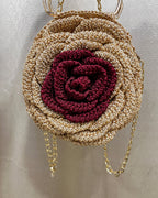 Rosalia - The Handmade Crochet Purse | Gold & Maroon
