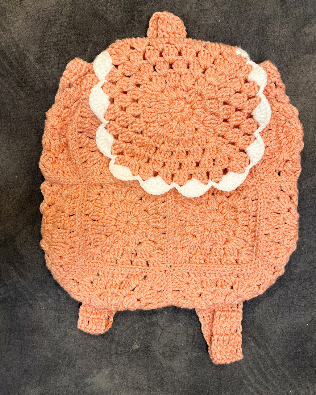 Crochet Backpack Handmade – Pastel Floral Boho Statement Bag