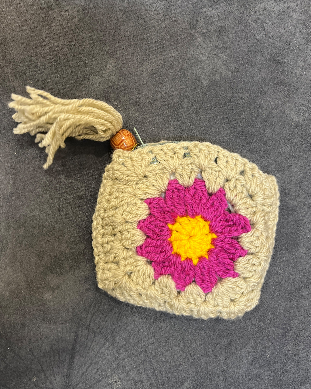 Boho Blossom Crochet Coin Pouch | Handmade Floral Zipper Mini Purse