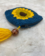 Sunflower Dreams Crochet Coin Pouch | Handmade Floral Zipper Purse