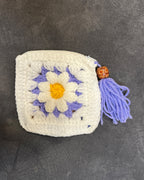Lilac Bloom Crochet Coin Pouch | Handmade Floral Zipper Purse