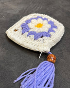 Lilac Bloom Crochet Coin Pouch | Handmade Floral Zipper Purse