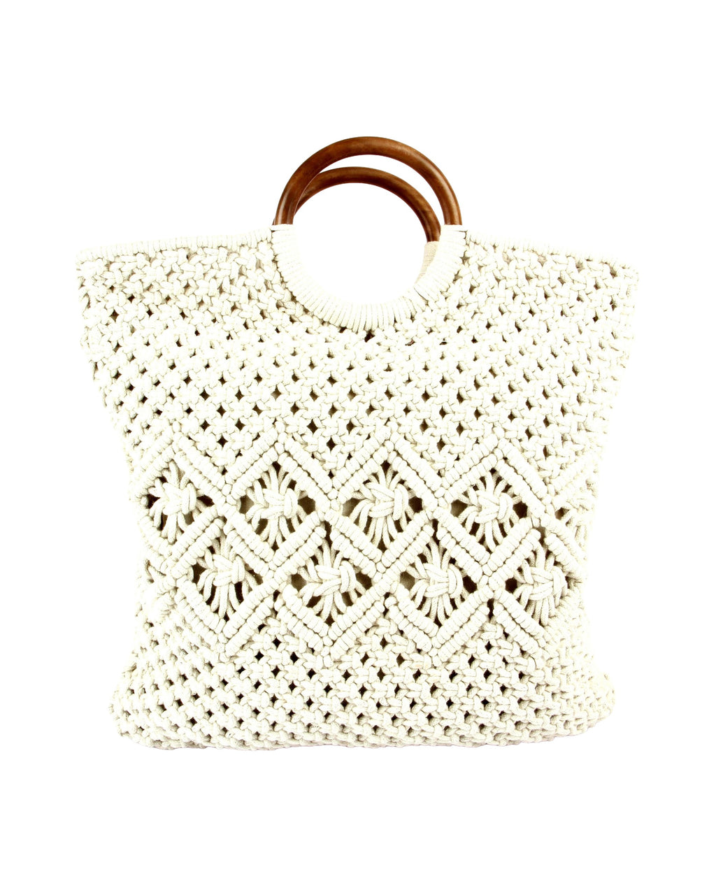 Handcrafted Macramé Tote Bag | Soft White