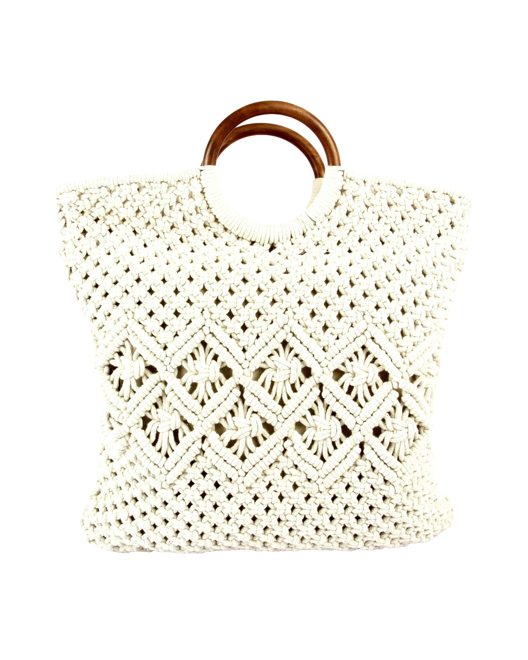 Handcrafted Macramé Tote Bag | Soft White