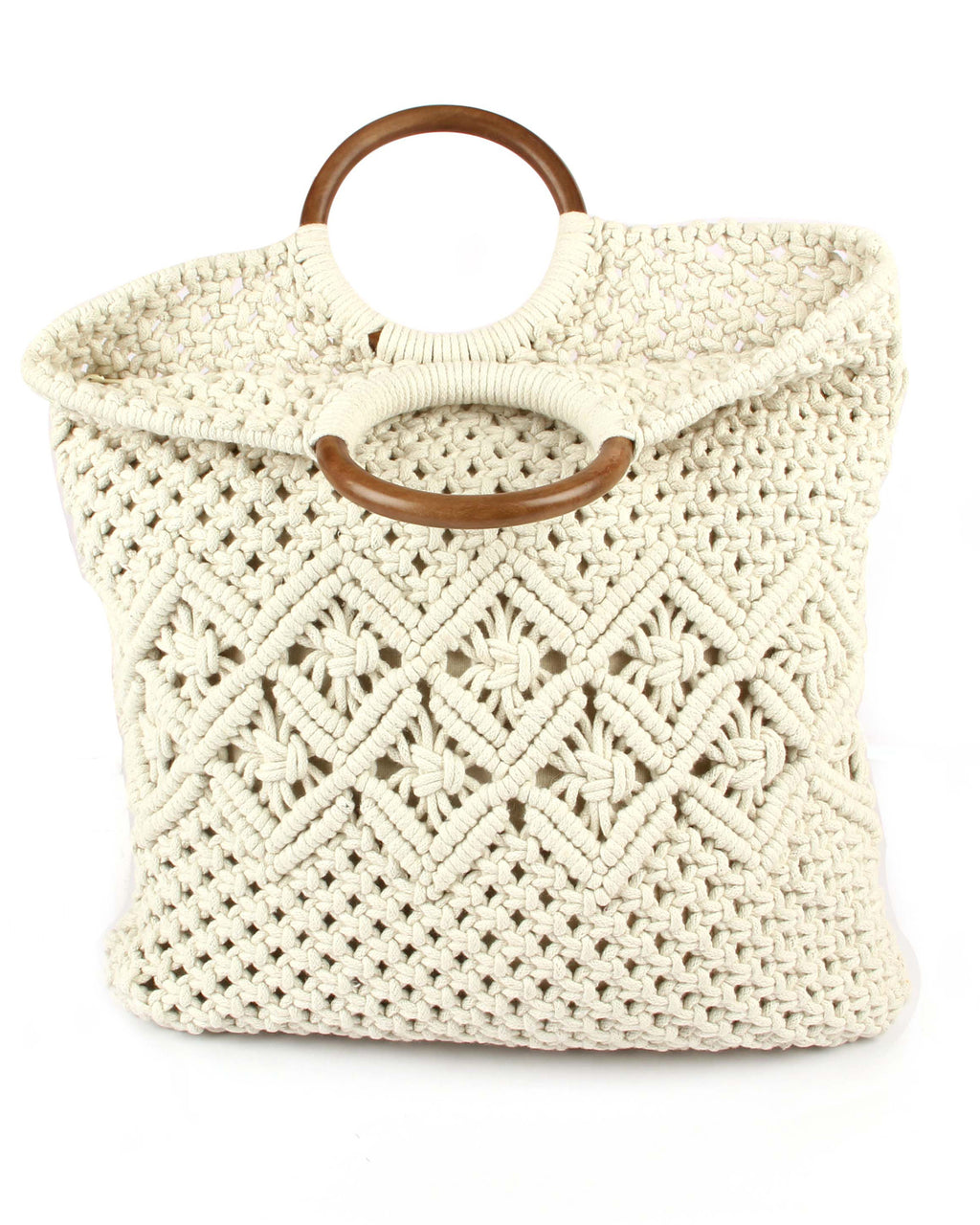 Handcrafted Macramé Tote Bag | Soft White
