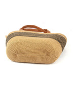Lightweight Natural Wave-Pattern Straw Tote | Earthy Brown