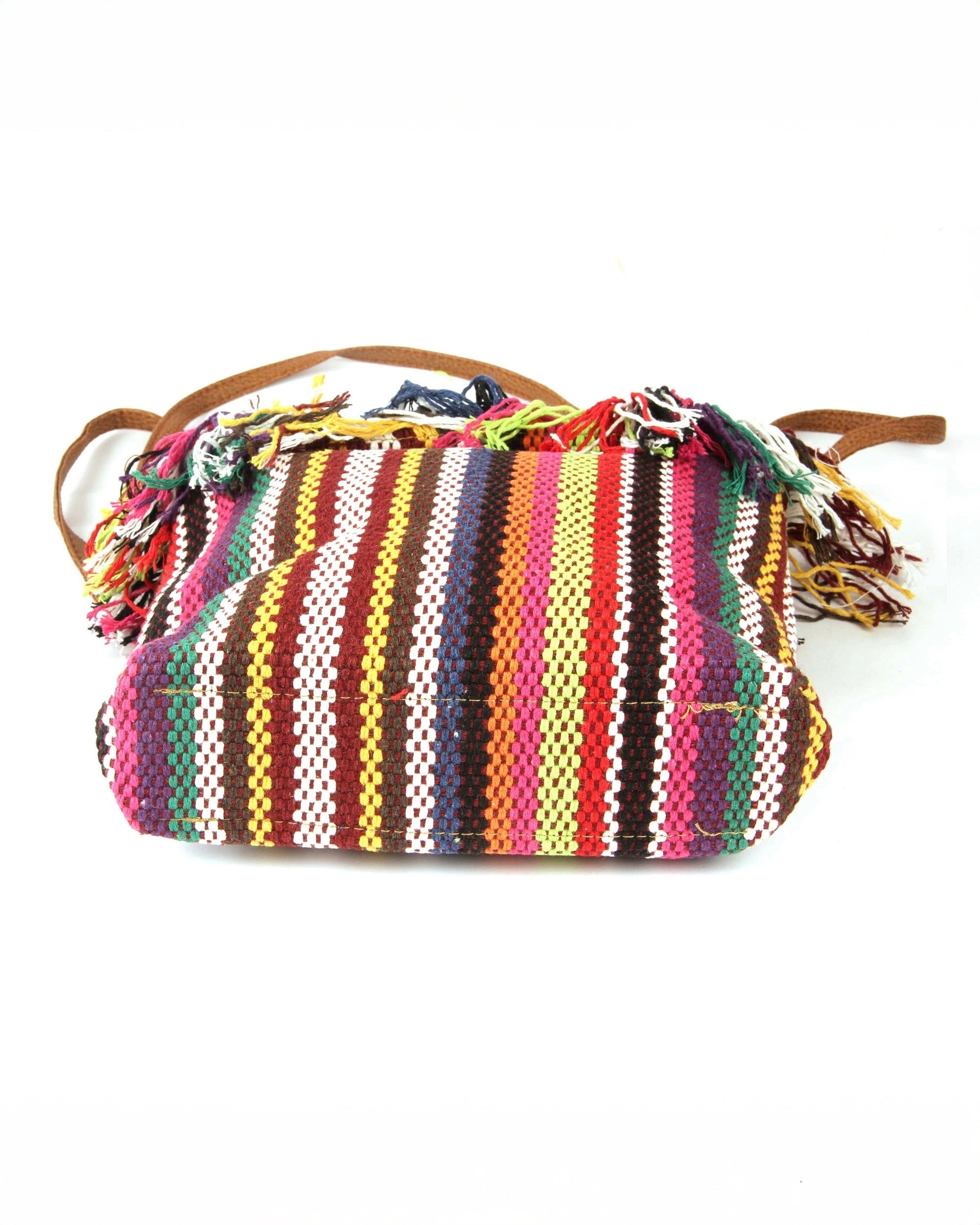 Woven Fringe Boho Bag | Carnival Strips