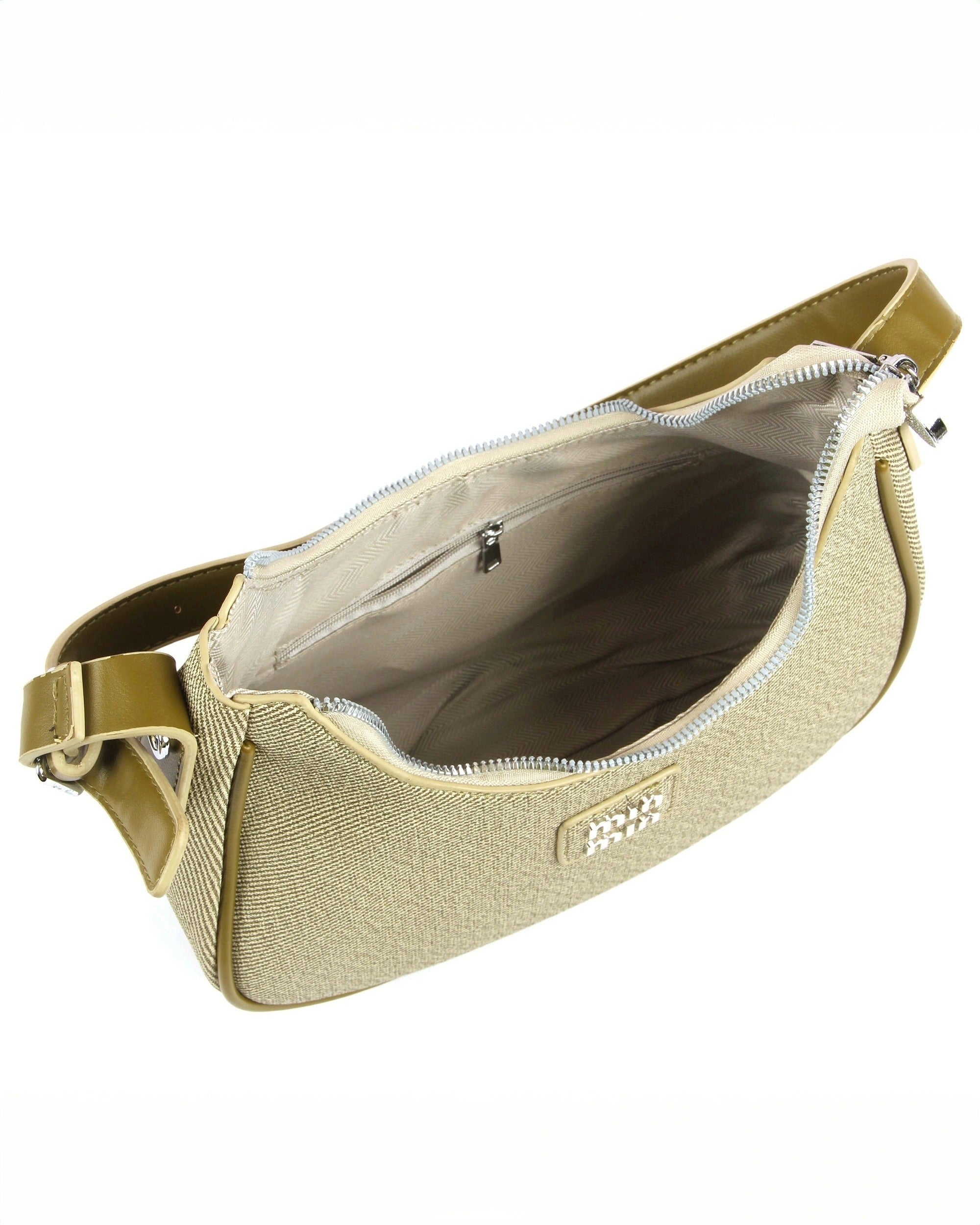 MIN MIN Textured Chic Handbag | Elegant Khaki