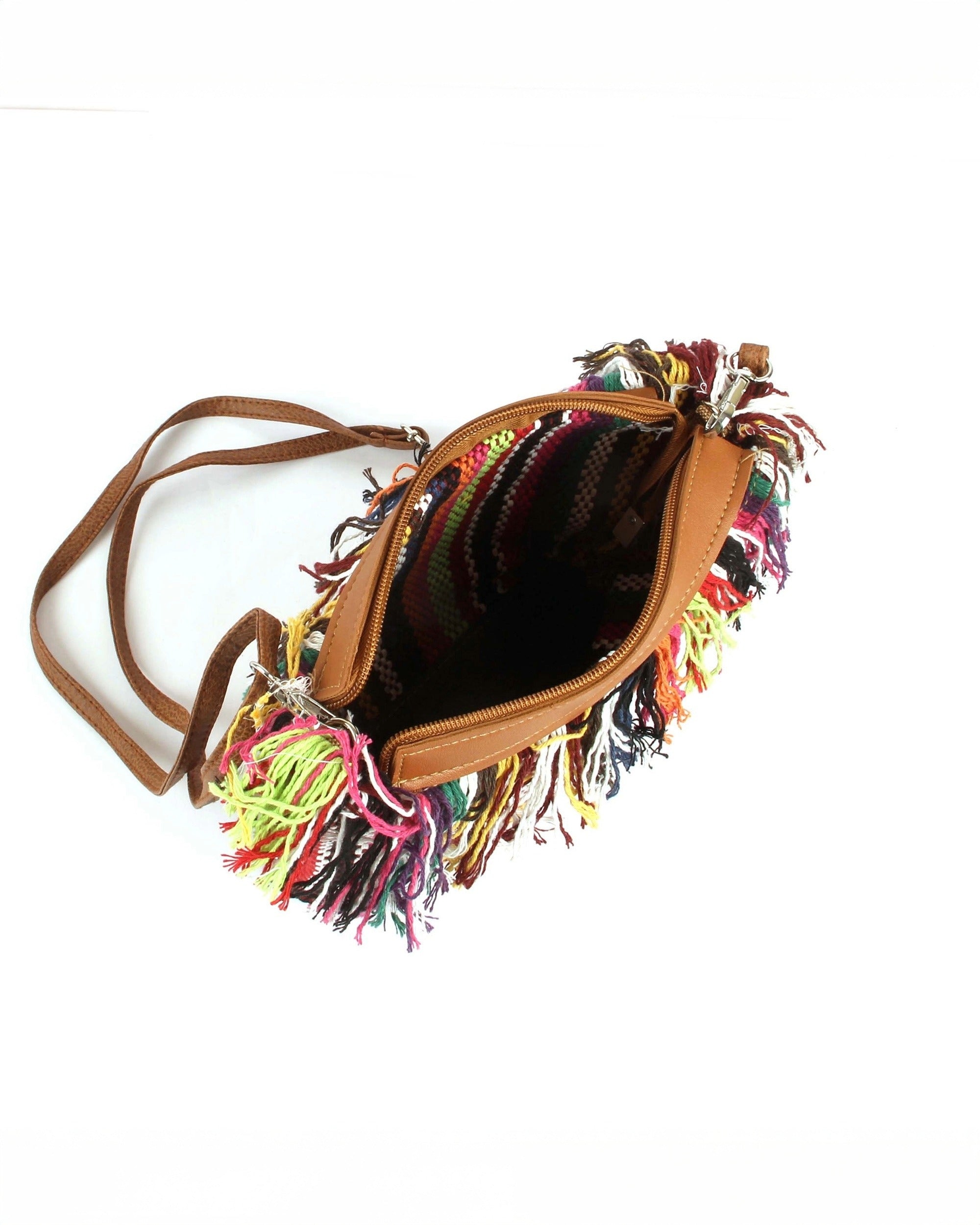 Woven Fringe Boho Bag | Carnival Strips