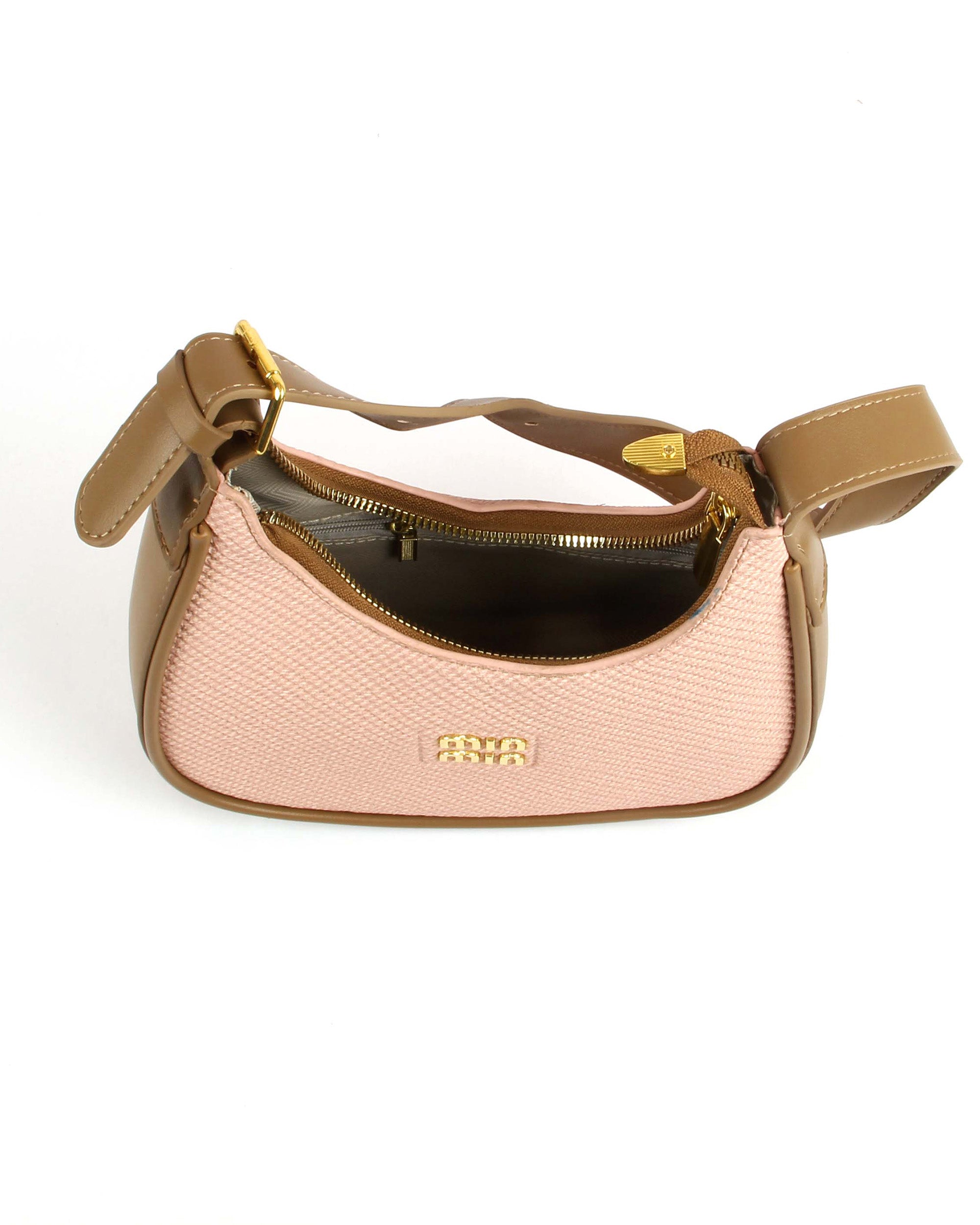 MIN MIN Textured Chic Handbag | Blush Pink