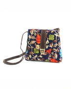 Floral Embroidered Sling – Midnight Blue Velvet