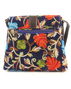 Floral Embroidered Sling – Midnight Blue Velvet