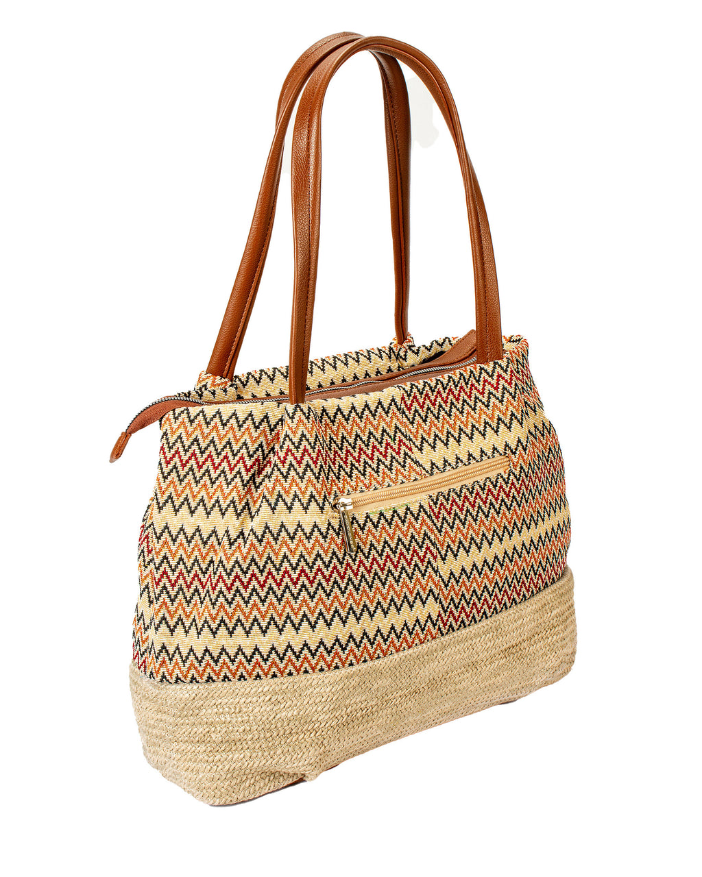 Bohemian Zigzag Tote | Beige