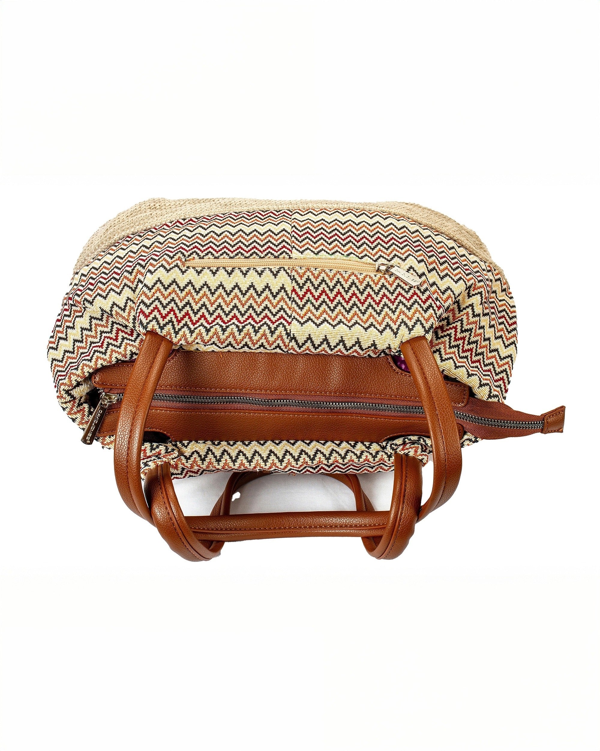 Bohemian Zigzag Tote | Beige