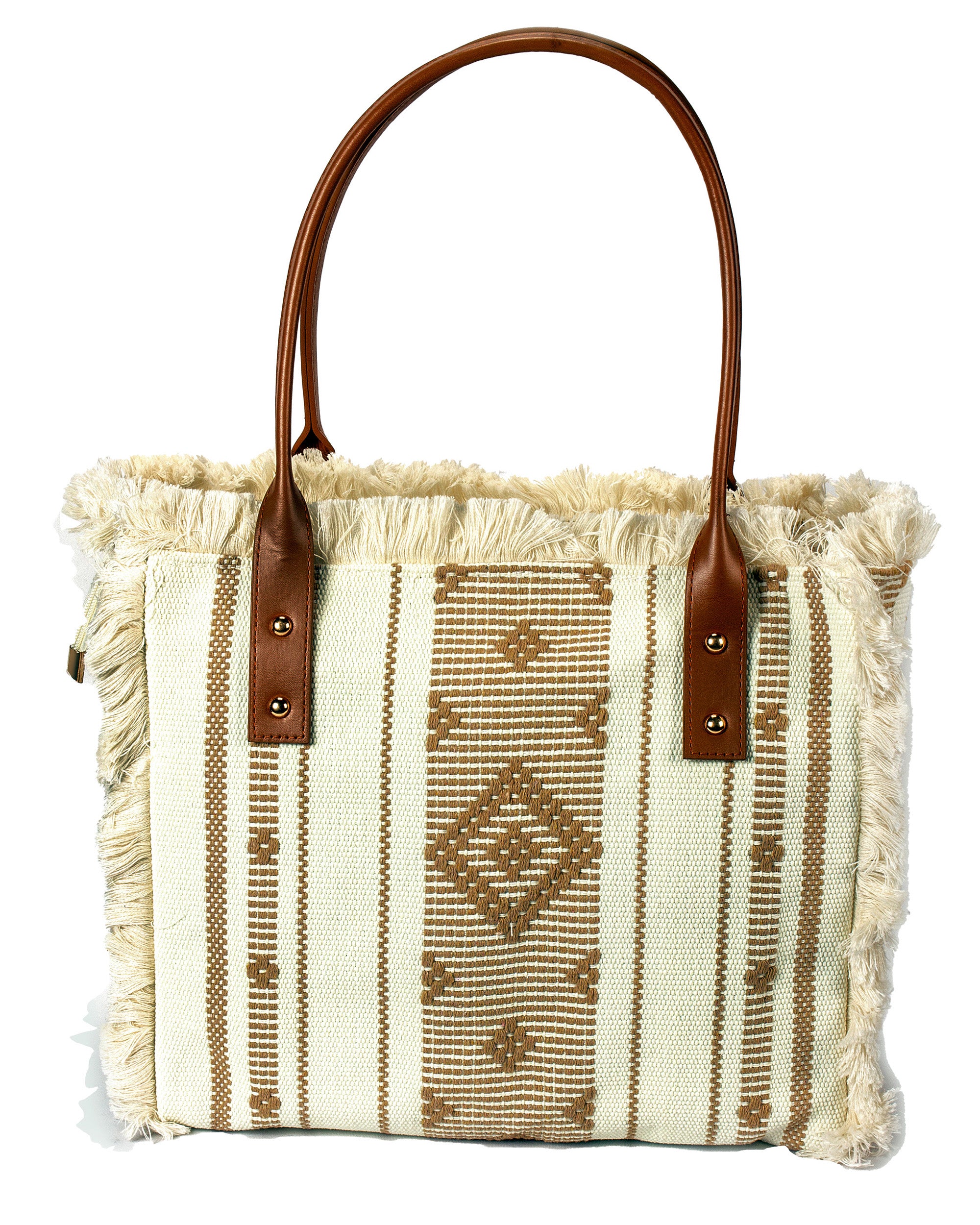 Fringe & Thread - Tribal Canvas Bag | Warm Sand Beige