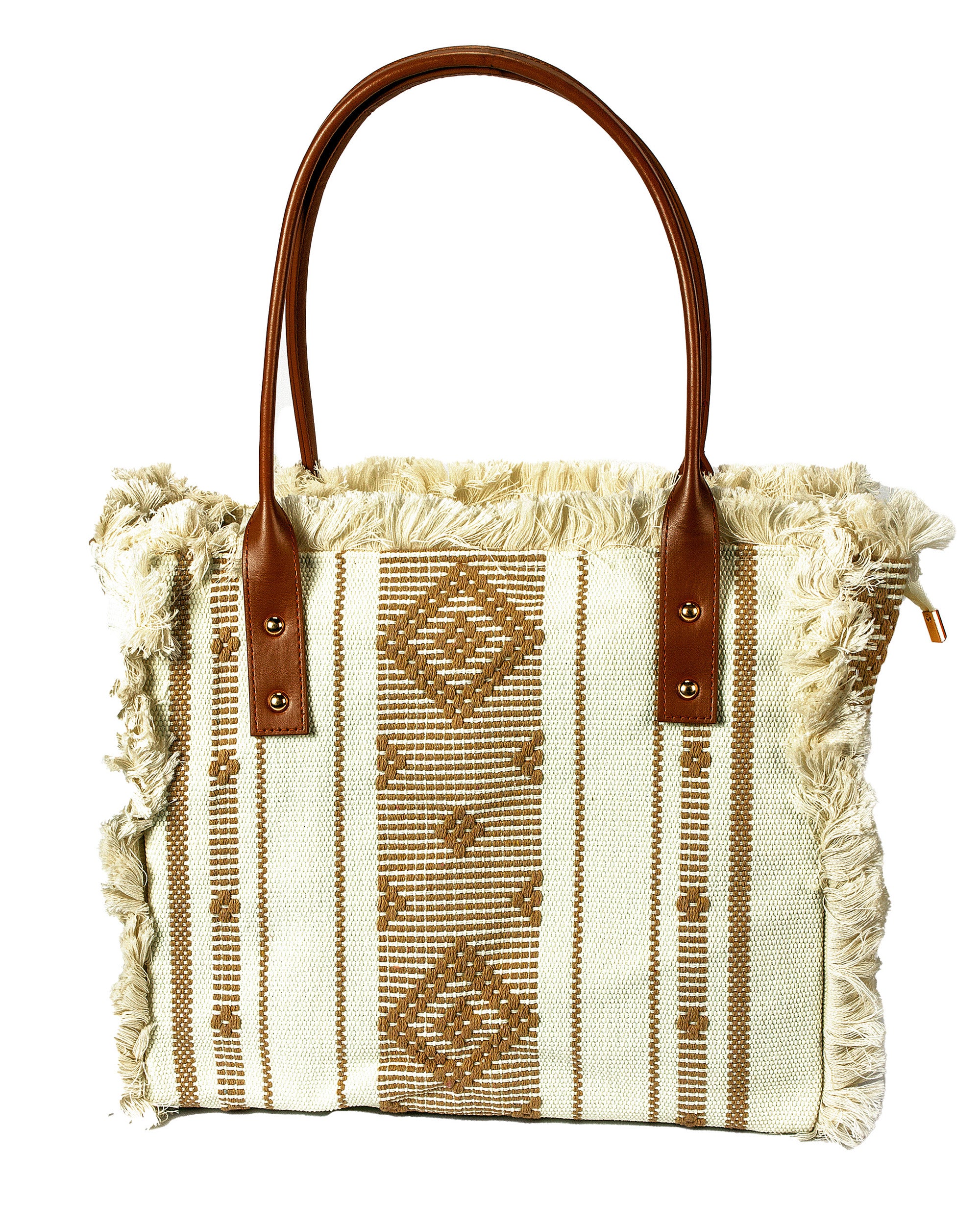 Fringe & Thread - Tribal Canvas Bag | Warm Sand Beige