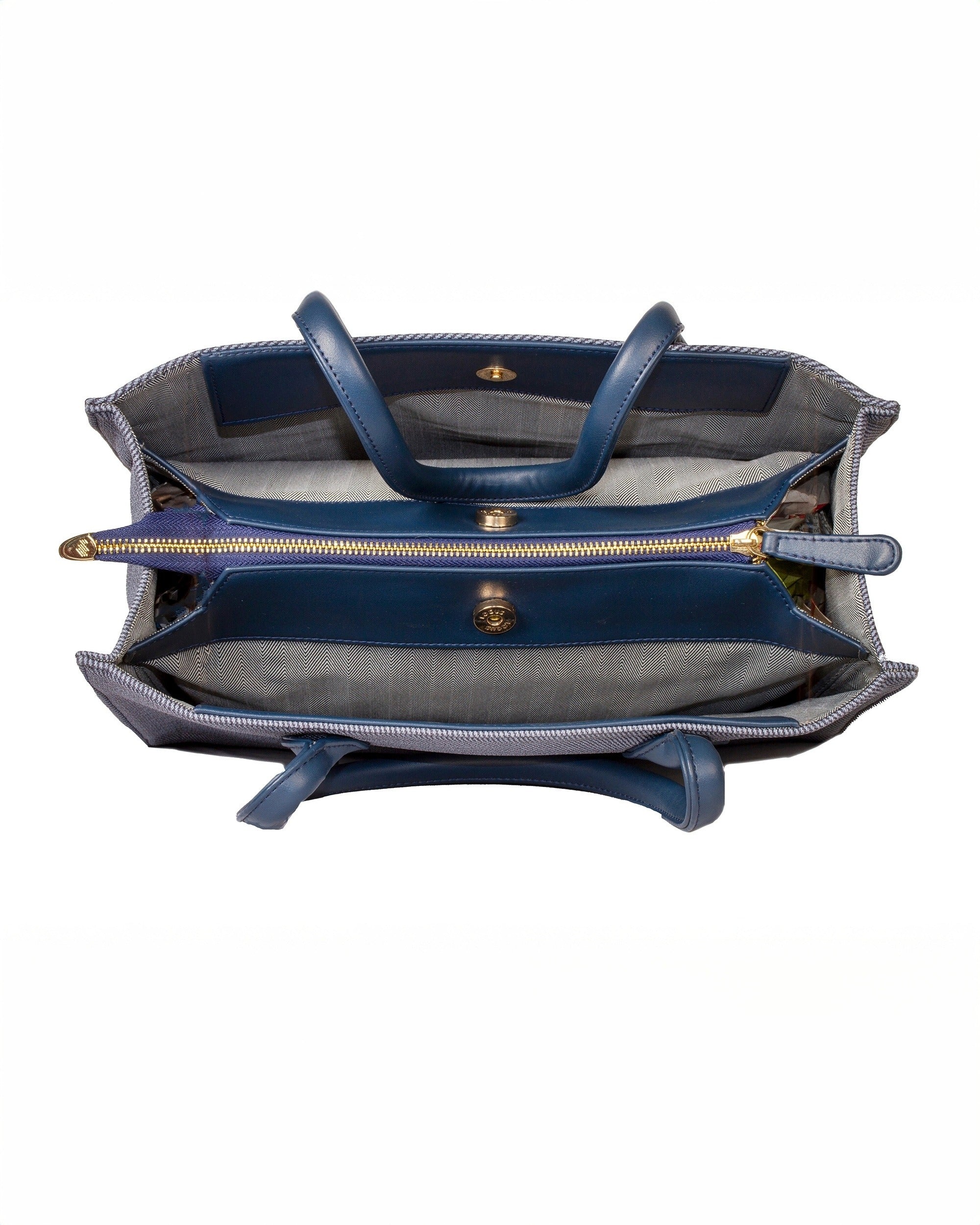 Classic Structured Tote - Textured Finish | Polished Navy