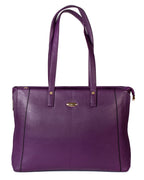 Classic Structured Tote - Smooth Faux Leather Finish | Royal Plum