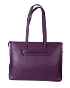 Classic Structured Tote - Smooth Faux Leather Finish | Royal Plum