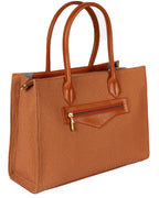 Classic Structured Tote - Textured Finish | Warm Chestnut