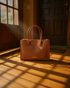 Classic Structured Tote - Textured Finish | Warm Chestnut