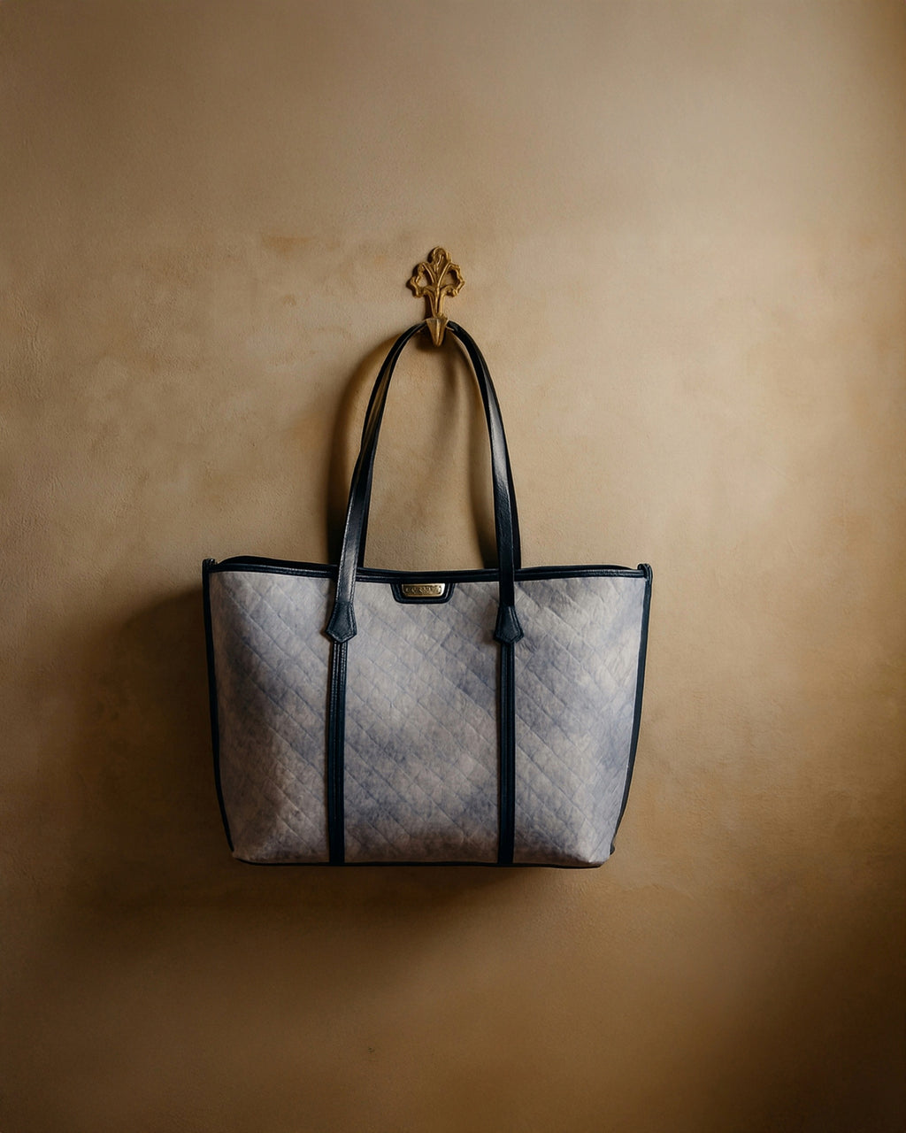 Classic Structured Tote - Textured Finish | Indigo Denim