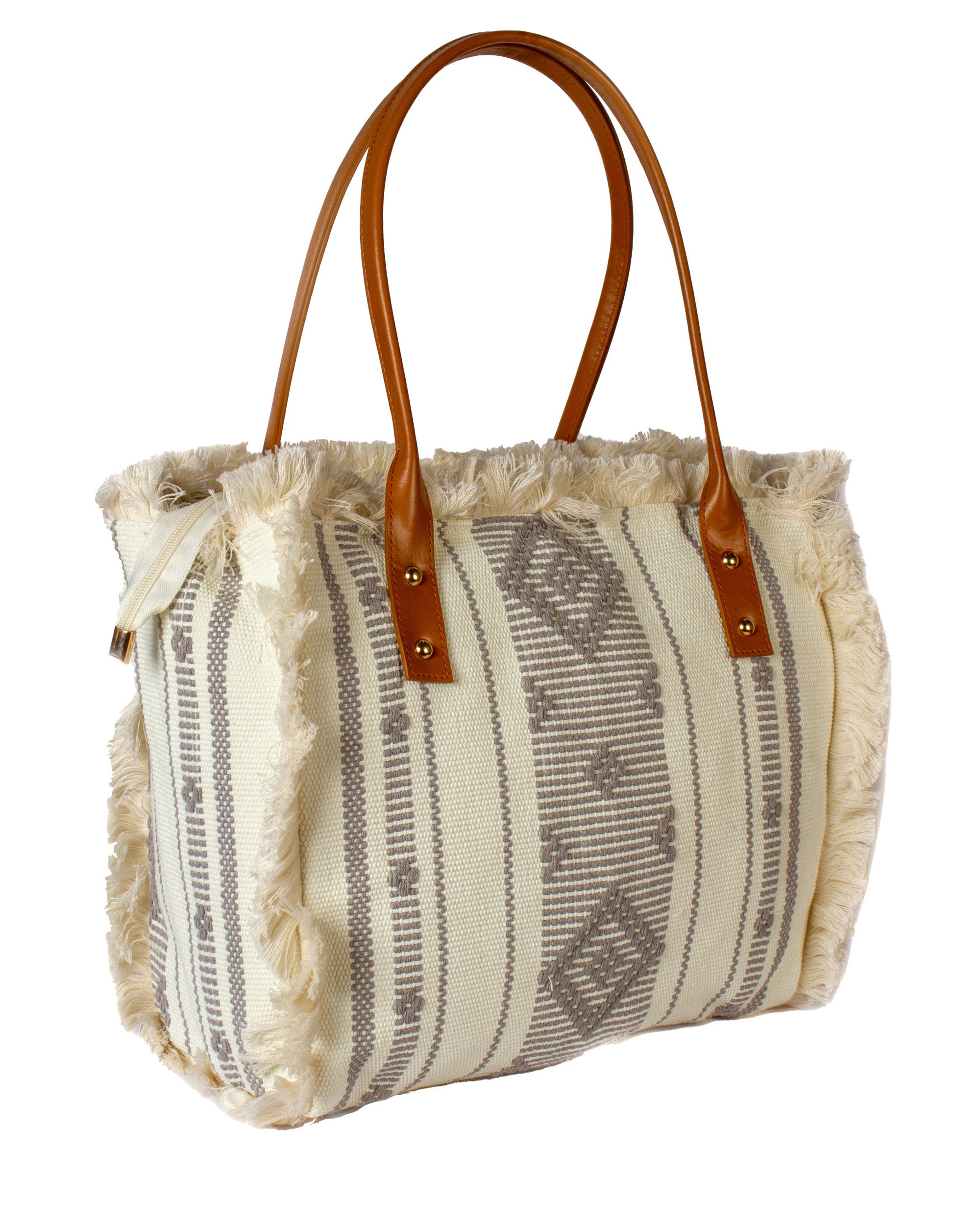 Fringe & Thread - Tribal Canvas Bag | Dusky Grey