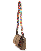 Nomad Luxe – Woven Tan Satchel with Gold Accents