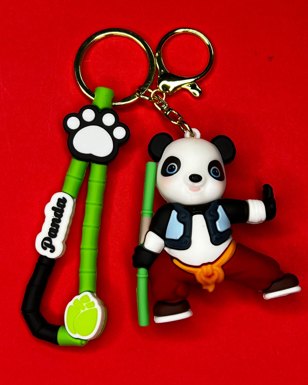 🐼 Panda Warrior – Martial Arts Panda Keychain