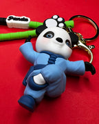 🐼 Panda Warrior – Cute Kung Fu Blue Panda Keychain