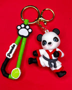 🐼 Panda Warrior –  Fighter White Panda Keychain