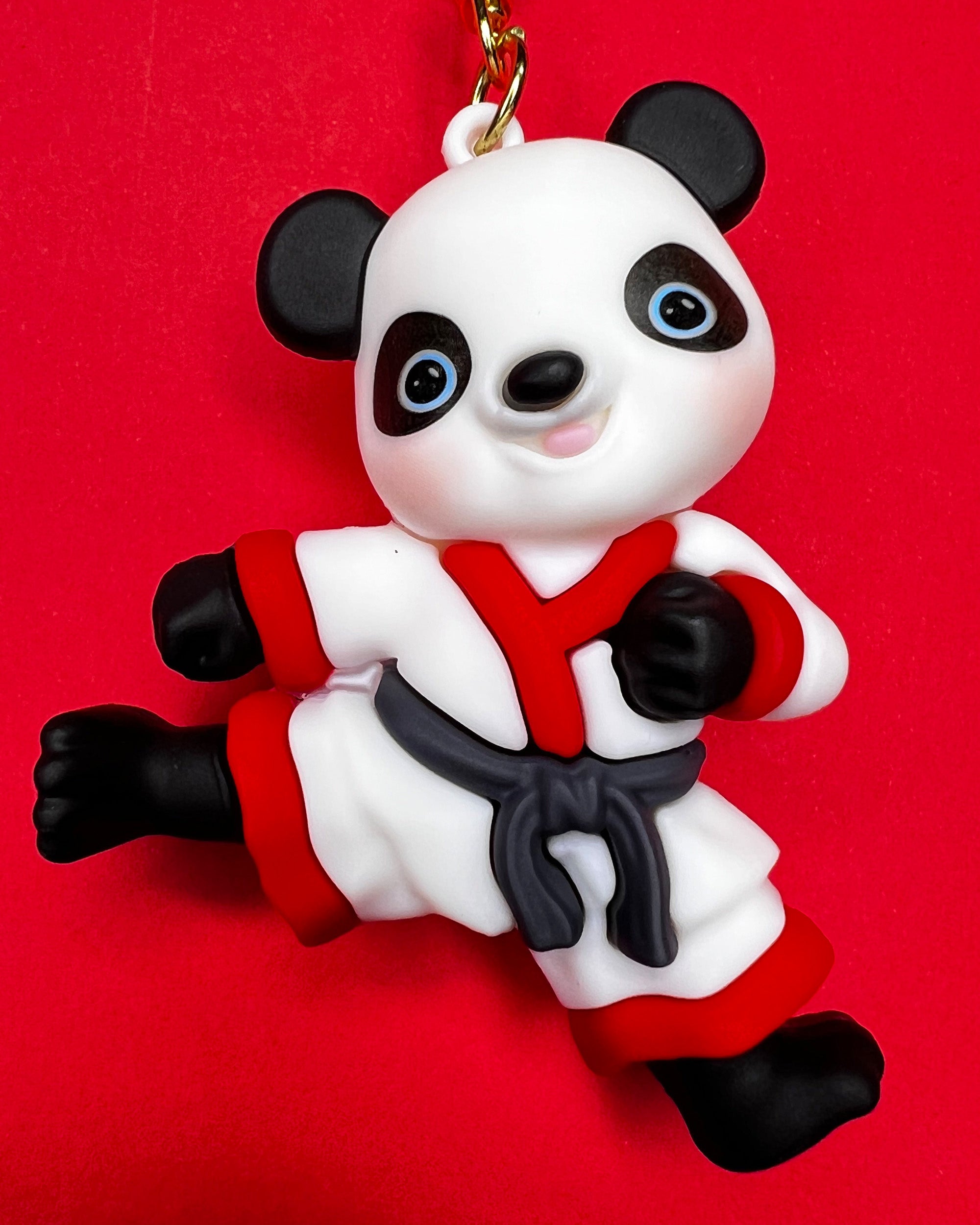 🐼 Panda Warrior –  Fighter White Panda Keychain
