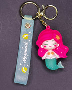 🧜♀️ “Mermaid Dream” Keychain – Cute Magenta Mermaid Charm