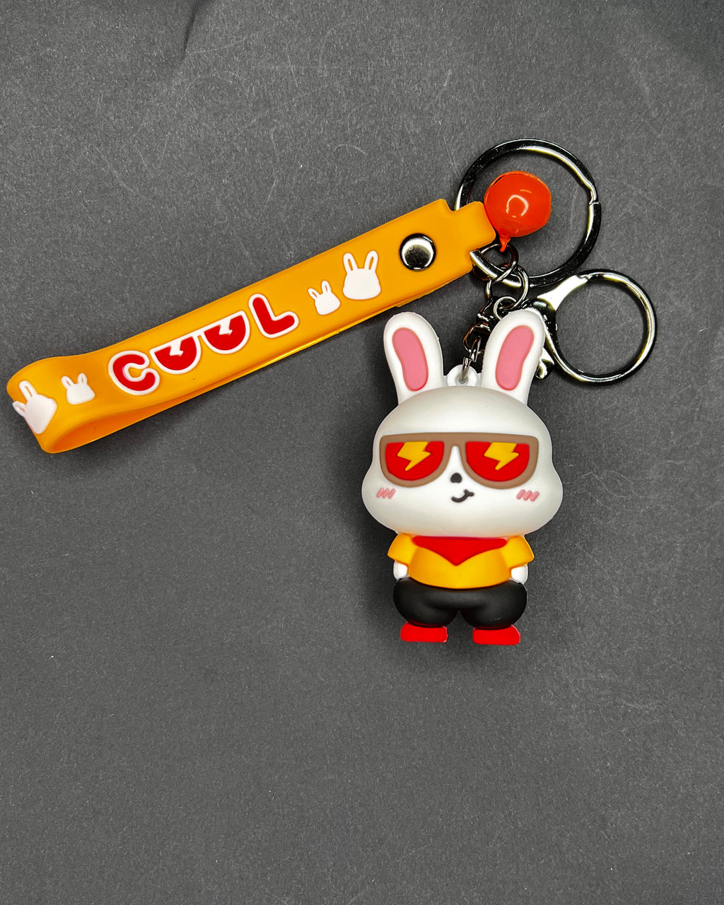 🐰 Funky Rabbit Charm - Cool Orange Bunny Keychain