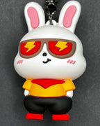 🐰 Funky Rabbit Charm - Cool Orange Bunny Keychain