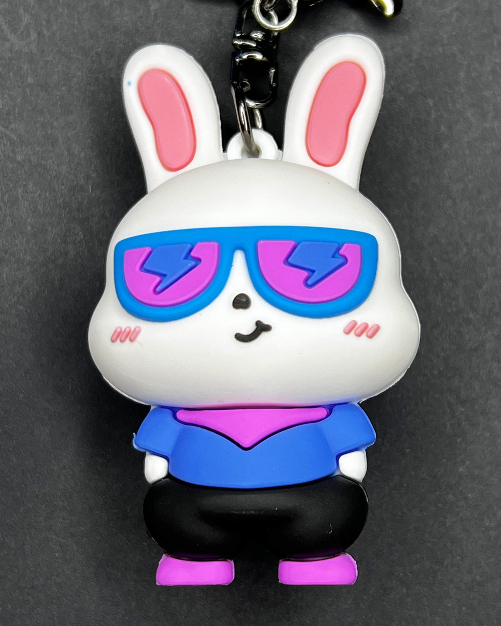 🐰 Funky Rabbit Charm - Cool Blue Bunny Keychain