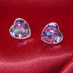 Aurora Multicolor Heart Iridescent Crystal Stud Earrings