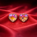 Aurora Multicolor Heart Iridescent Crystal Stud Earrings