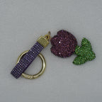Crystal Floral Keychain Charm - Lavender