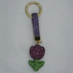 Crystal Floral Keychain Charm - Lavender