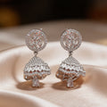 Leaf Statement Pearl Jhumka Drop Earrings - Marquise Crystal