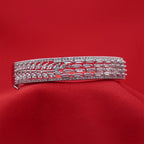 Leaf & Baguette Statement Bracelet (Free size)