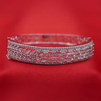 Leaf & Baguette Statement Bracelet (Free size)