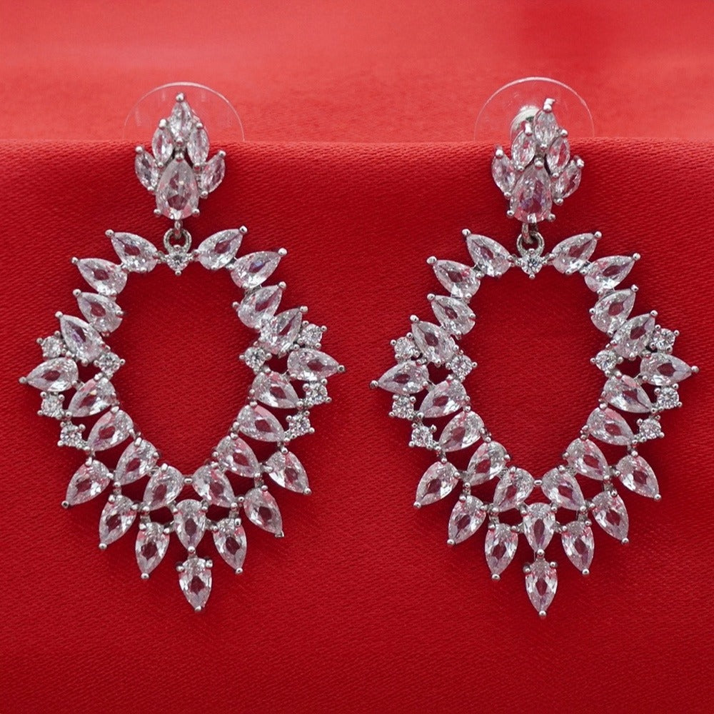 Marquise Crystal Halo Statement Earrings