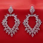 Marquise Crystal Halo Statement Earrings
