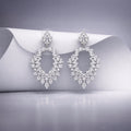 Marquise Crystal Halo Statement Earrings
